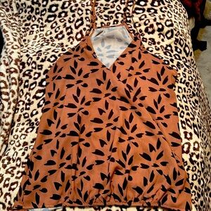 Brown and black summer tank top